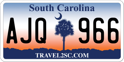 SC license plate AJQ966