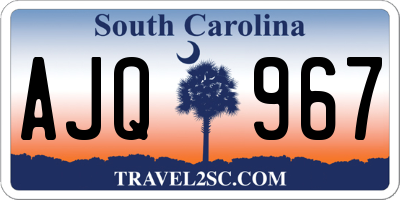 SC license plate AJQ967