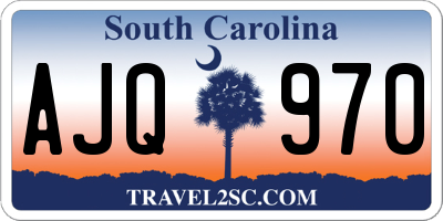 SC license plate AJQ970