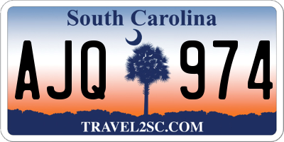 SC license plate AJQ974