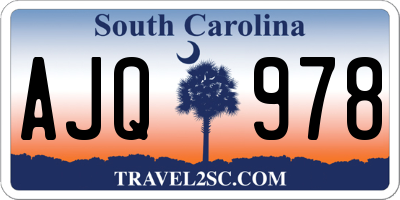 SC license plate AJQ978