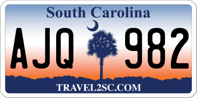SC license plate AJQ982