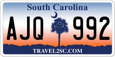 SC license plate AJQ992