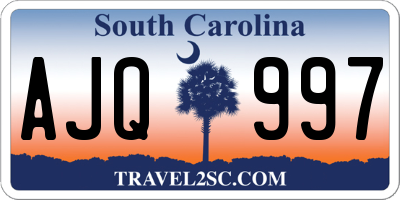 SC license plate AJQ997