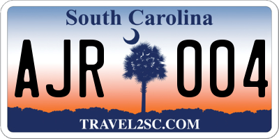 SC license plate AJR004
