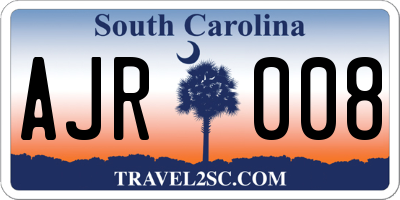 SC license plate AJR008