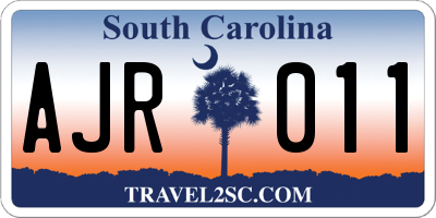 SC license plate AJR011