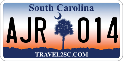 SC license plate AJR014