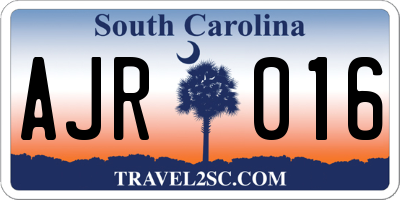 SC license plate AJR016