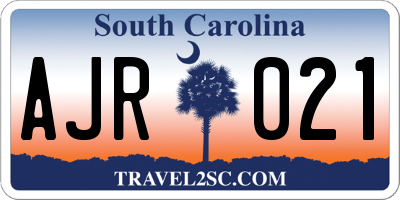 SC license plate AJR021