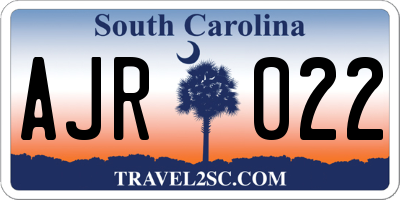 SC license plate AJR022