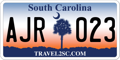 SC license plate AJR023