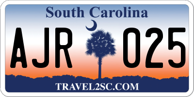 SC license plate AJR025