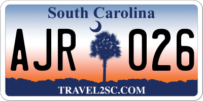 SC license plate AJR026