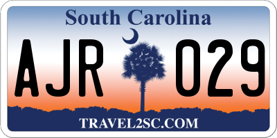 SC license plate AJR029