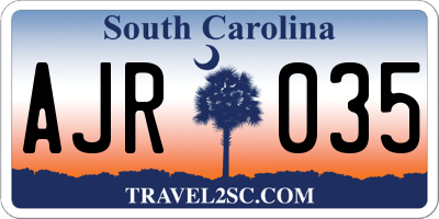 SC license plate AJR035