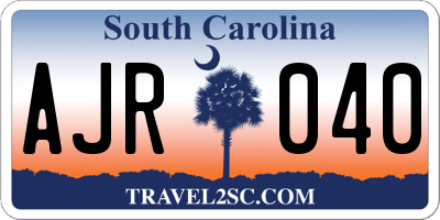SC license plate AJR040