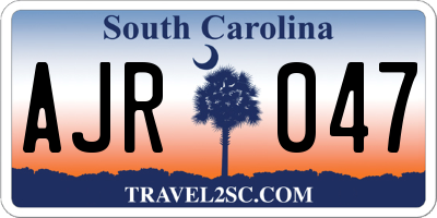 SC license plate AJR047