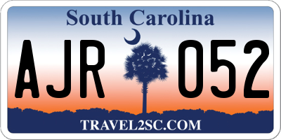 SC license plate AJR052