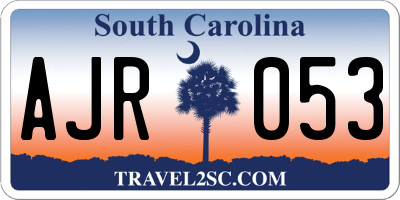 SC license plate AJR053