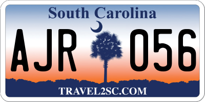 SC license plate AJR056