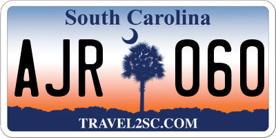 SC license plate AJR060
