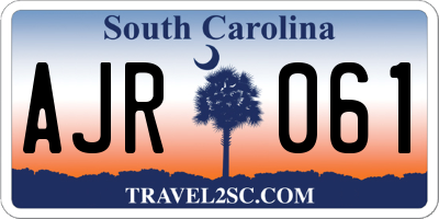 SC license plate AJR061