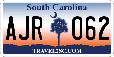 SC license plate AJR062