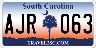 SC license plate AJR063