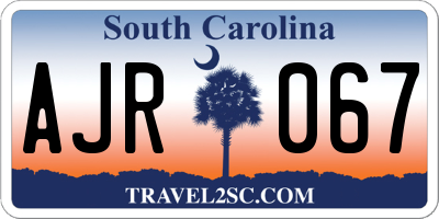 SC license plate AJR067