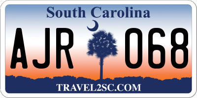SC license plate AJR068