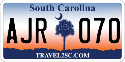 SC license plate AJR070