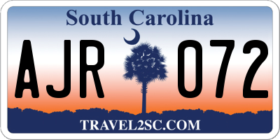 SC license plate AJR072
