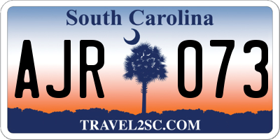 SC license plate AJR073