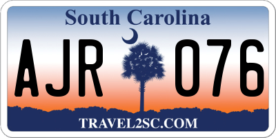 SC license plate AJR076