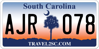 SC license plate AJR078