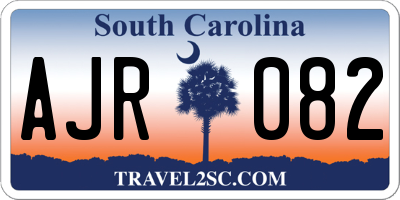 SC license plate AJR082
