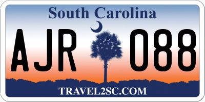 SC license plate AJR088