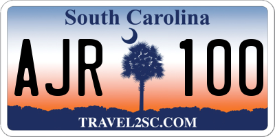 SC license plate AJR100