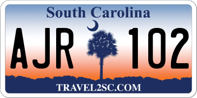 SC license plate AJR102