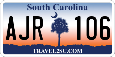SC license plate AJR106