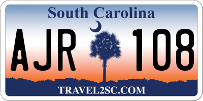 SC license plate AJR108