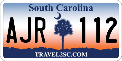SC license plate AJR112
