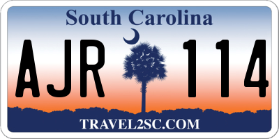 SC license plate AJR114