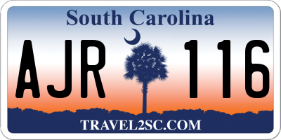 SC license plate AJR116