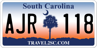 SC license plate AJR118