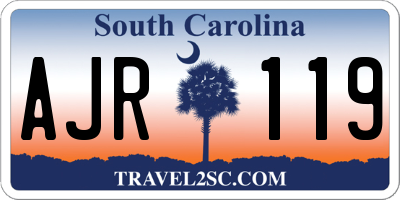 SC license plate AJR119