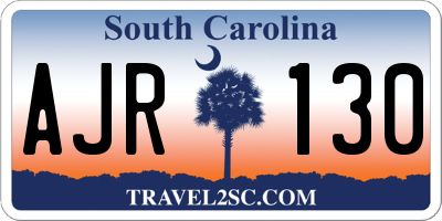 SC license plate AJR130