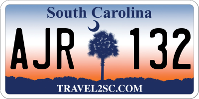 SC license plate AJR132