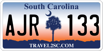 SC license plate AJR133